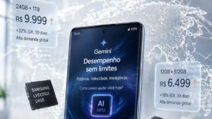 smartphone com chips de memória e preços em alta representando a crise de memória no mercado de celulares em 2026