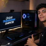 Jogador brasileiro em 2026 migrando do celular para um setup de PC gamer mais sério