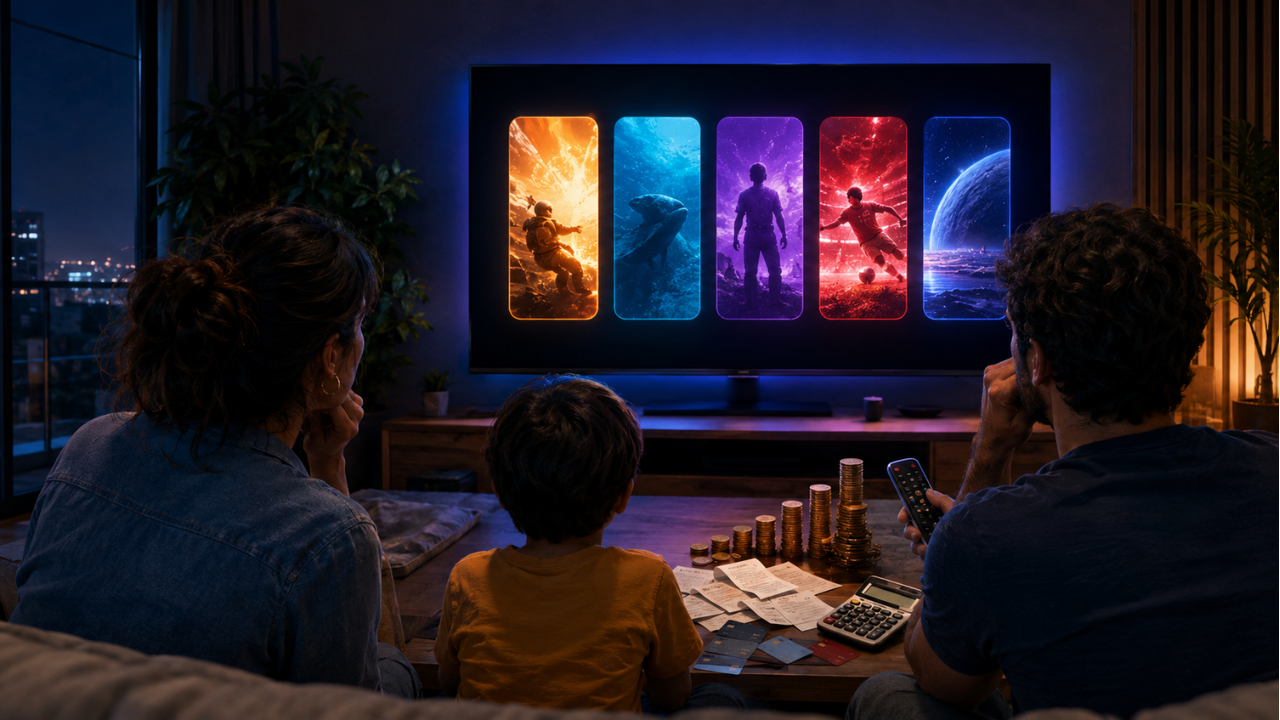 Família compara cinco serviços de streaming e o impacto das assinaturas no orçamento em 2026